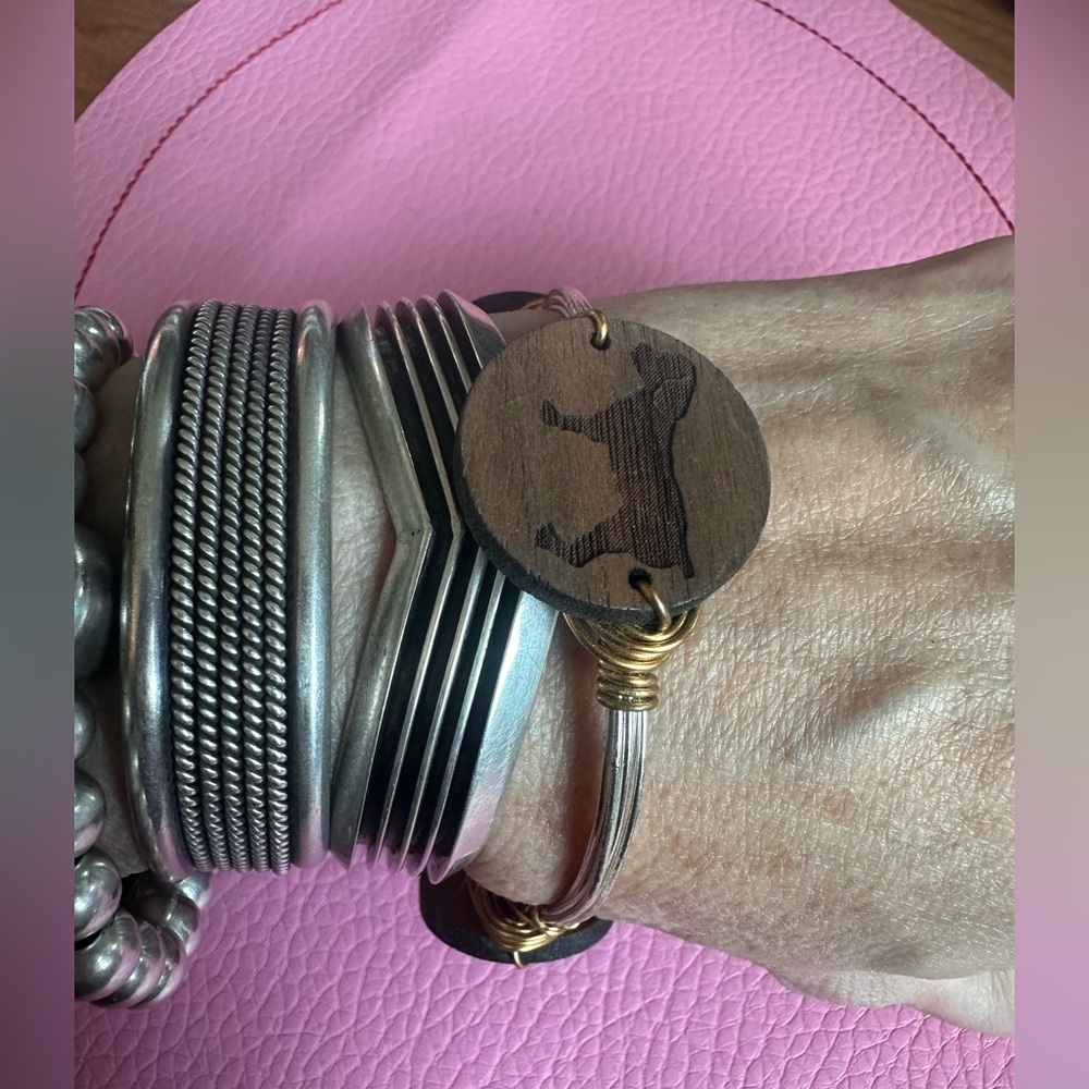 Boykin Spaniel Wood and Metal Bangle Bracelet - Picture 7 of 7